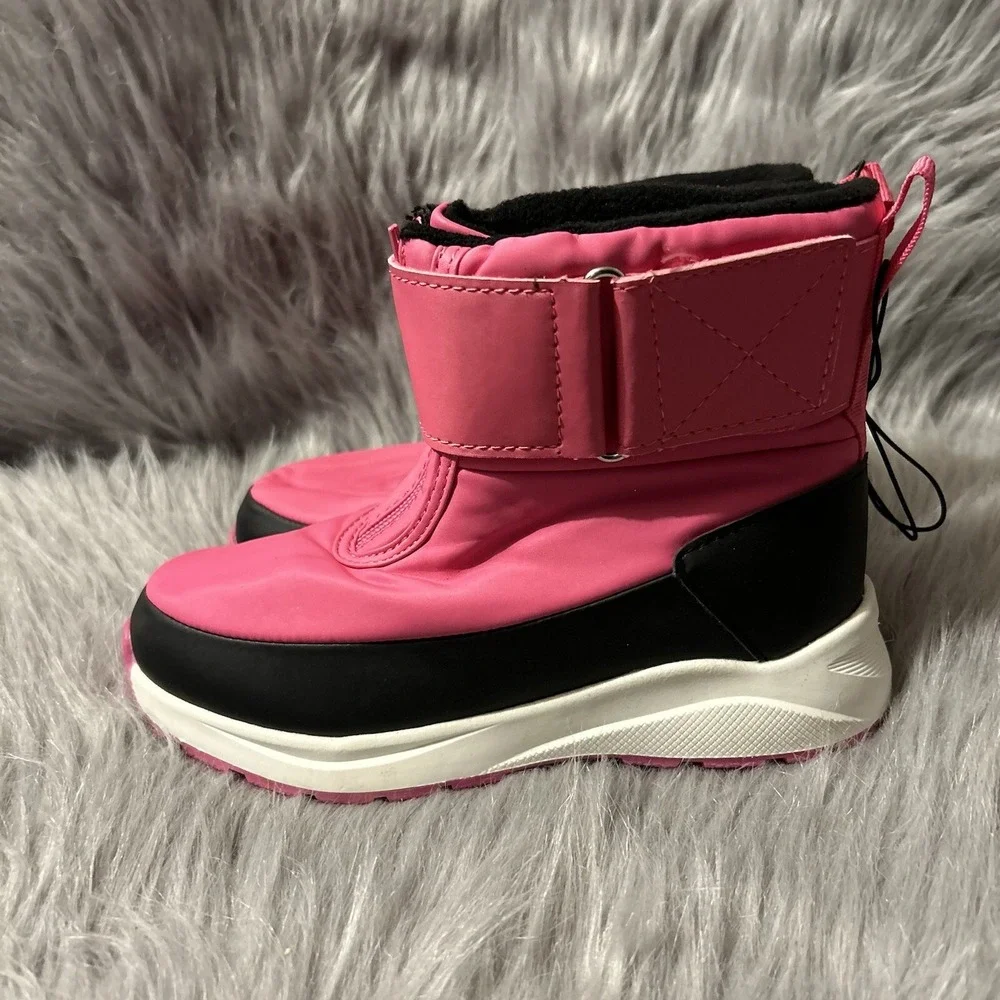 Wonder Nation Snow Boots Girls Size 13 Pink Front Zip Winter‎ Shoes Ankle Boots